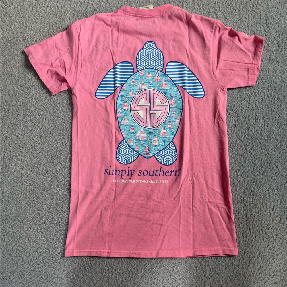 Simply Southern Small Pink Sailboat TShirt